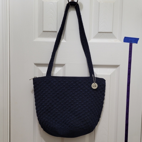 The Sak Handbags - The Sak Navy Crochet Shoulder Bag